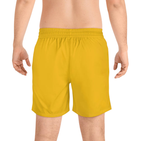 Yellow Swim Shorts w Sky Blue Logo