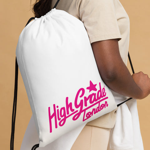 Drawstring Bag w Pink Logo